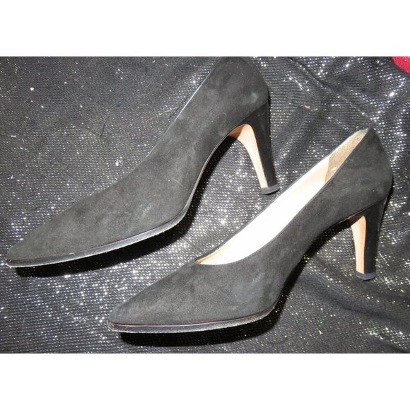 Calvin Klein Suede Leather Pointed Toe Pumps size 6 in Classic Black - Picture 6 of 11